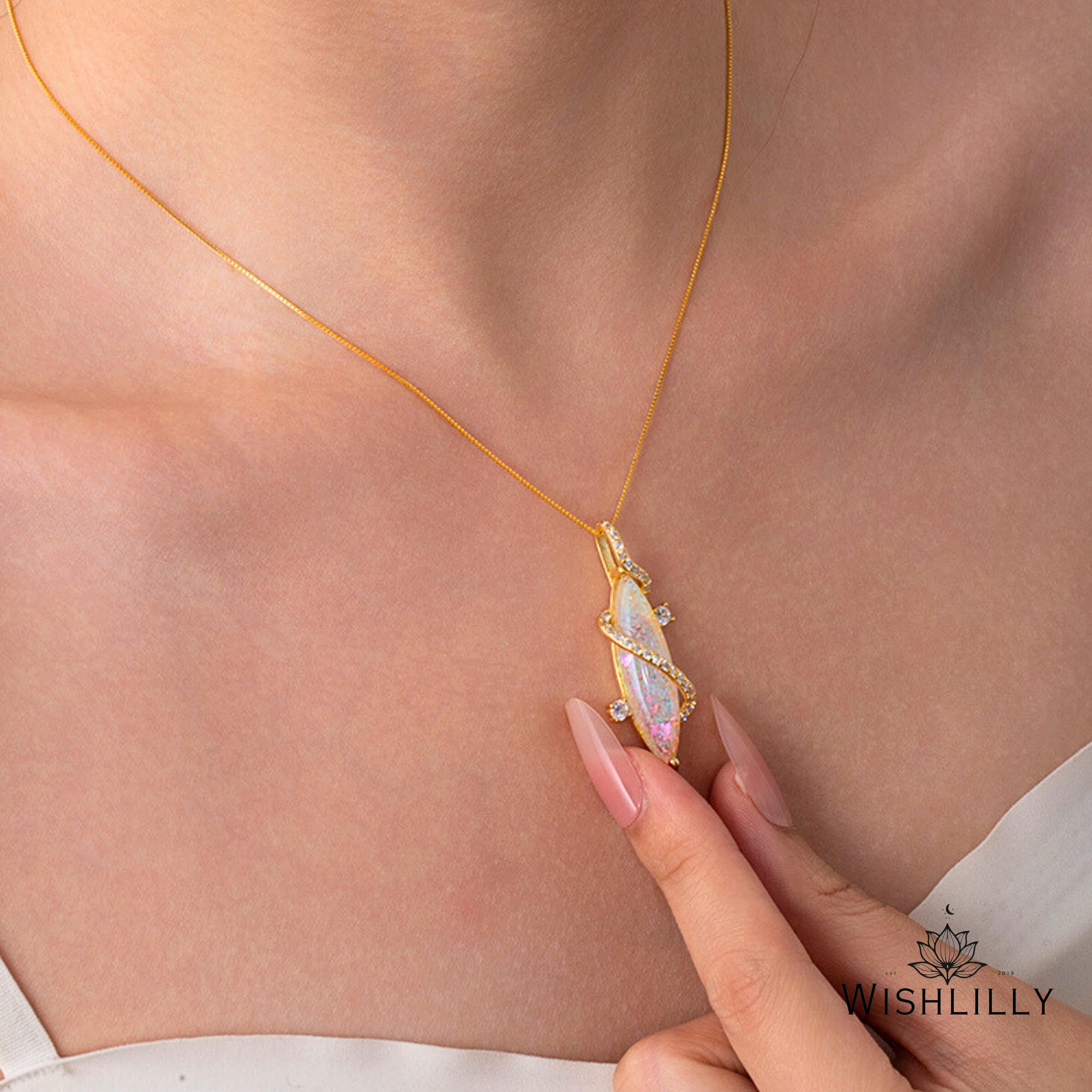 Opal Pendant Necklace by Wishlilly