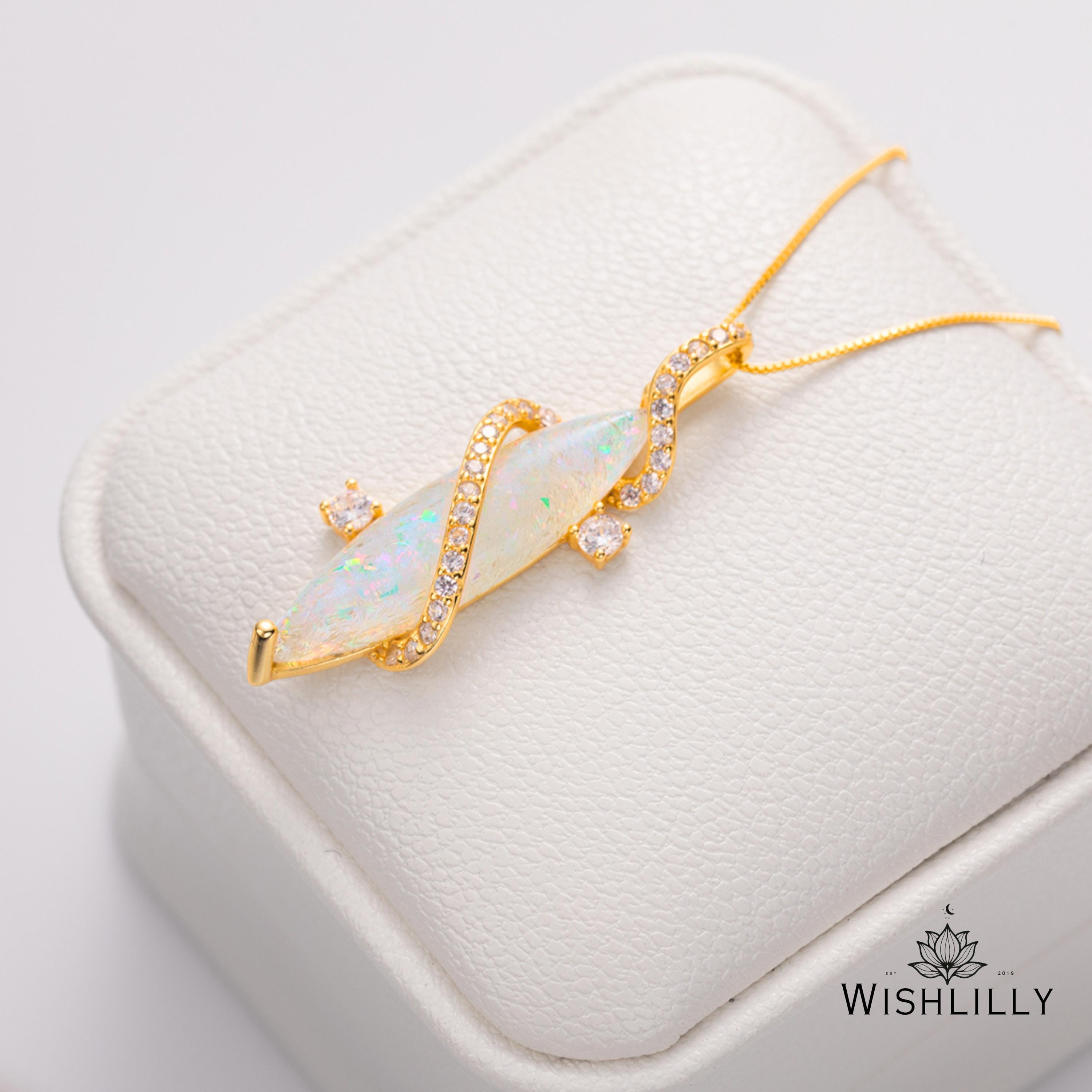 Opal Pendant Necklace by Wishlilly