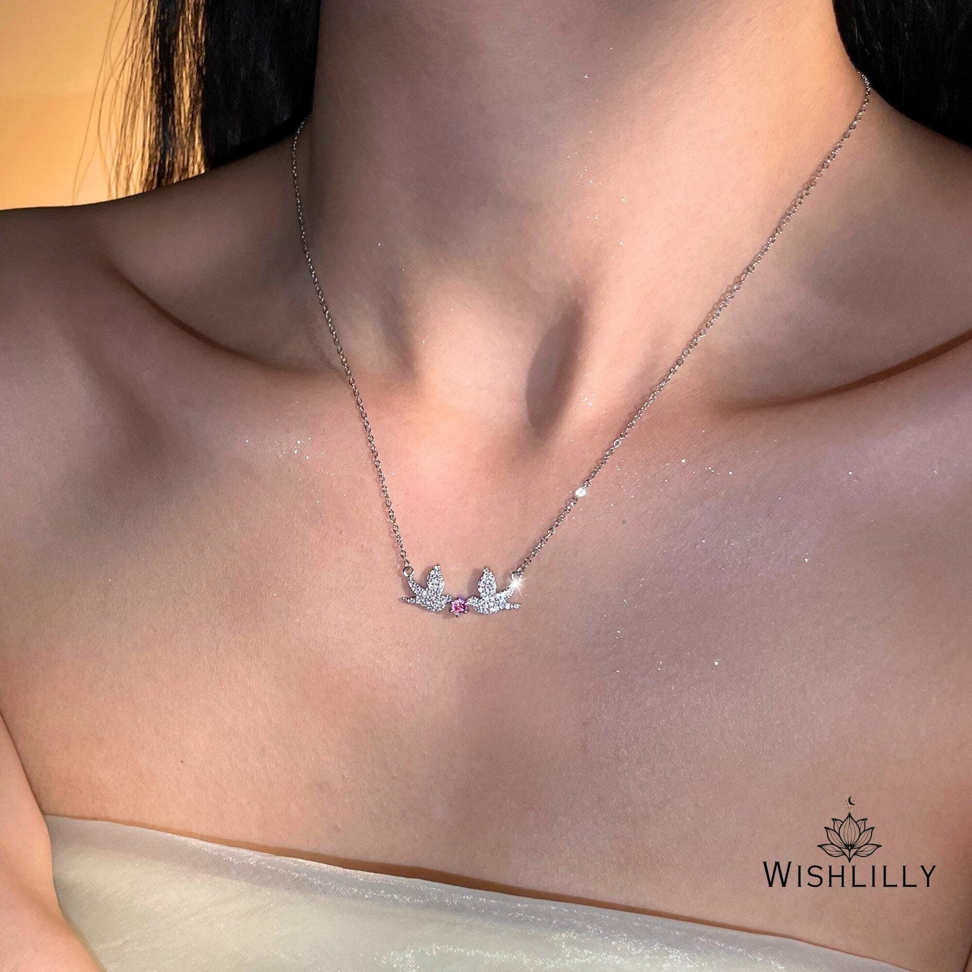 Silver Bird Charm Necklace by Wishlilly