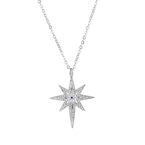 Silver Diamond Star Necklace by Wishlilly