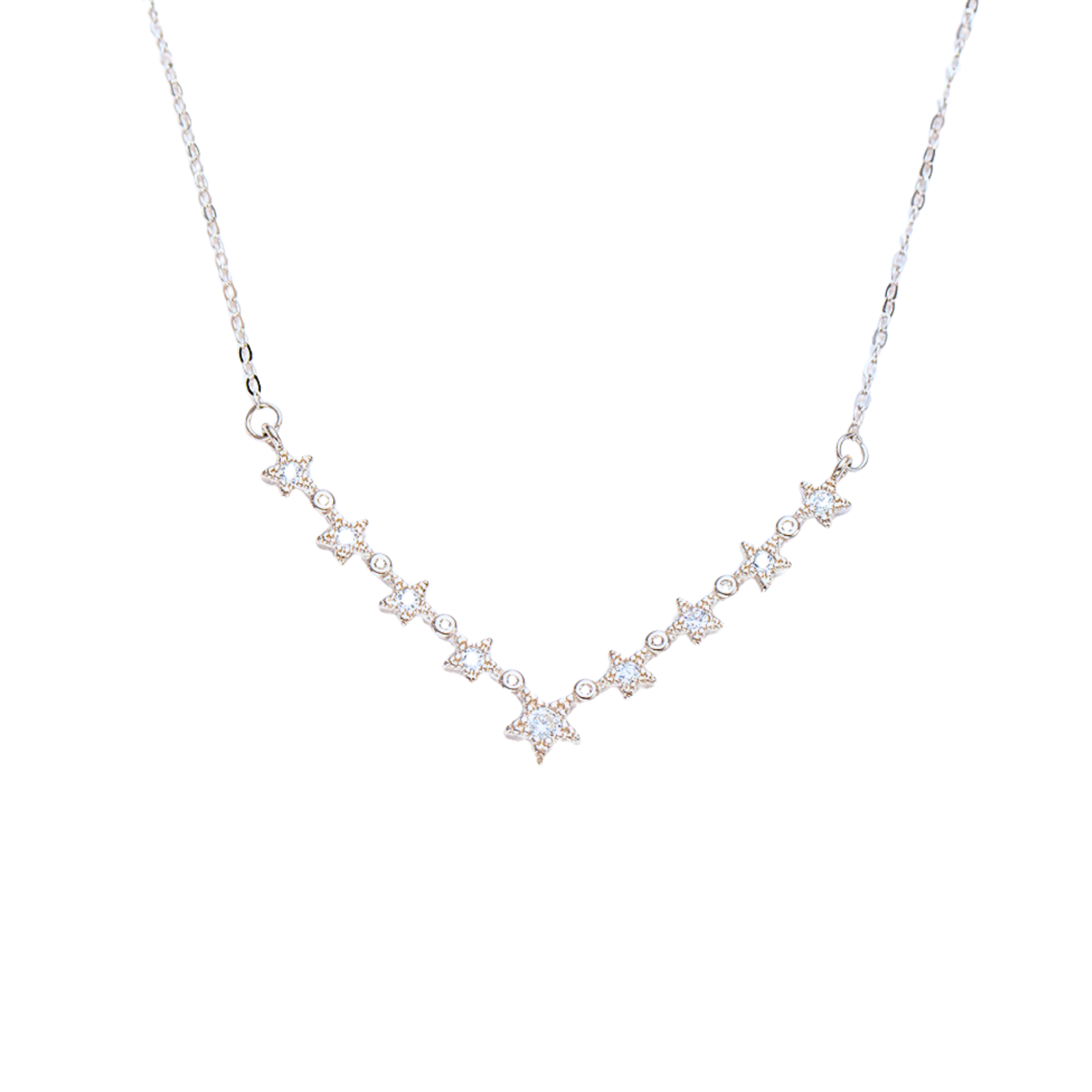 Silver Pave Star Crystal Necklace by Wishlilly