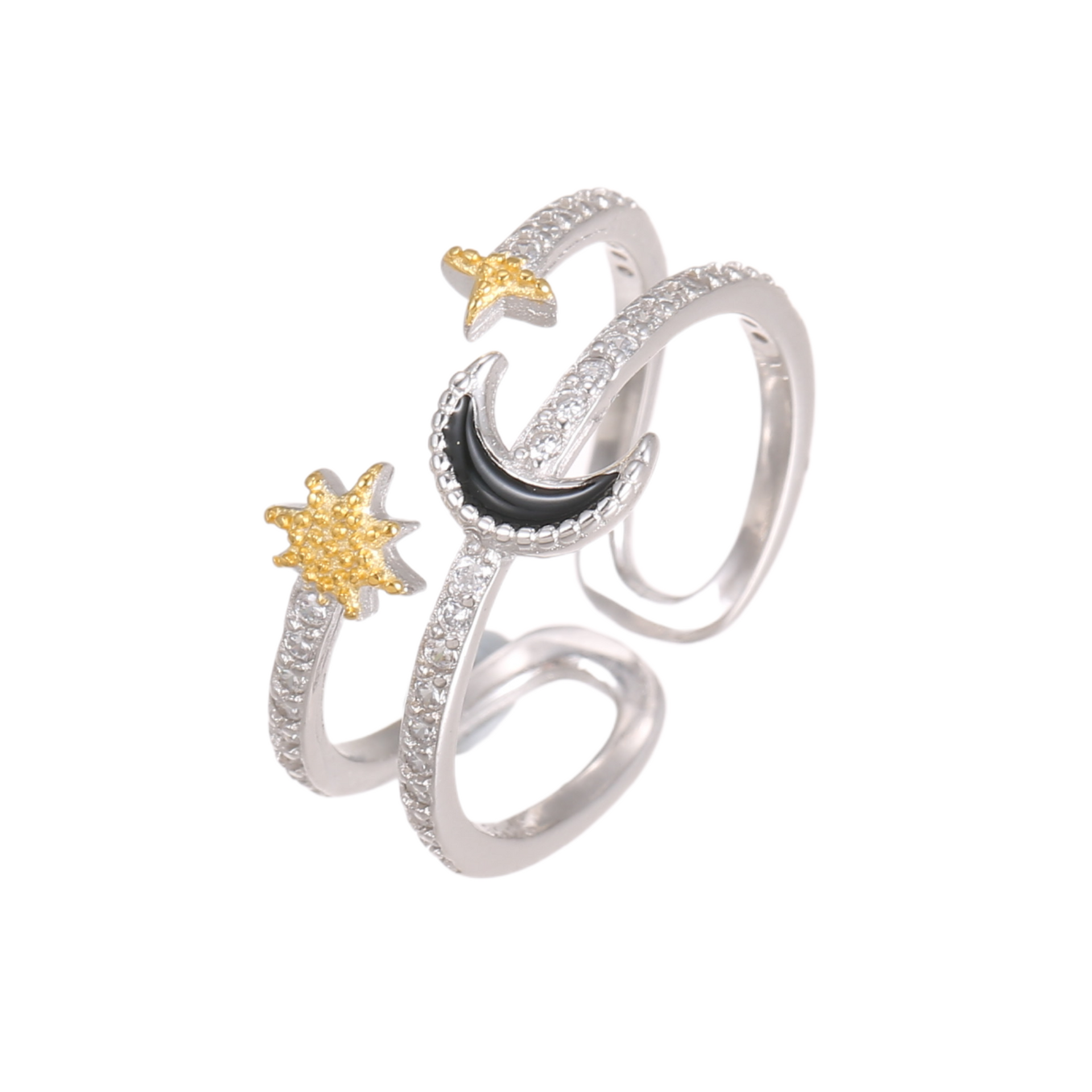 Silver Moon and Star Ring by Wishlilly