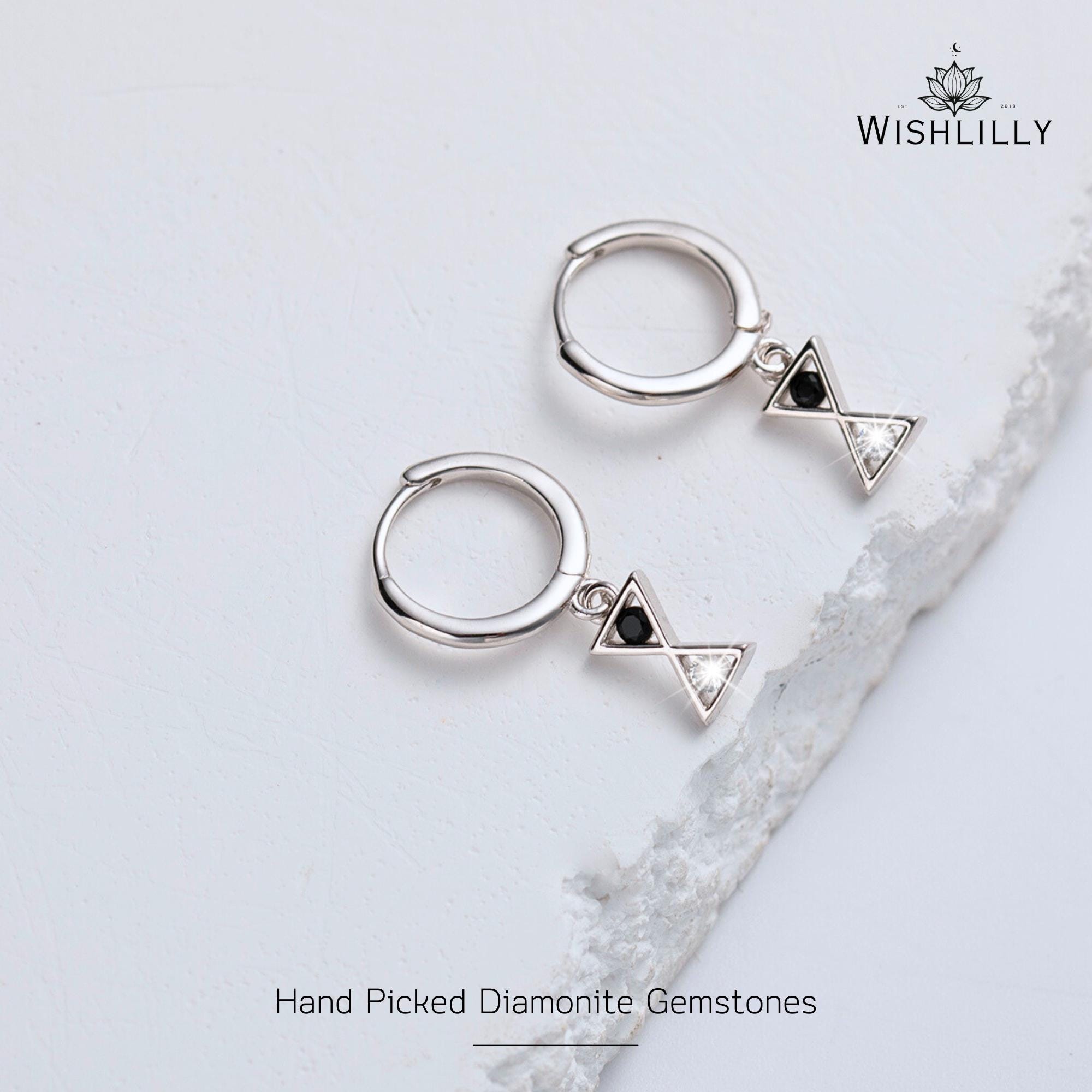 Dangling Hourglass Hoop Earrings by Wishlilly