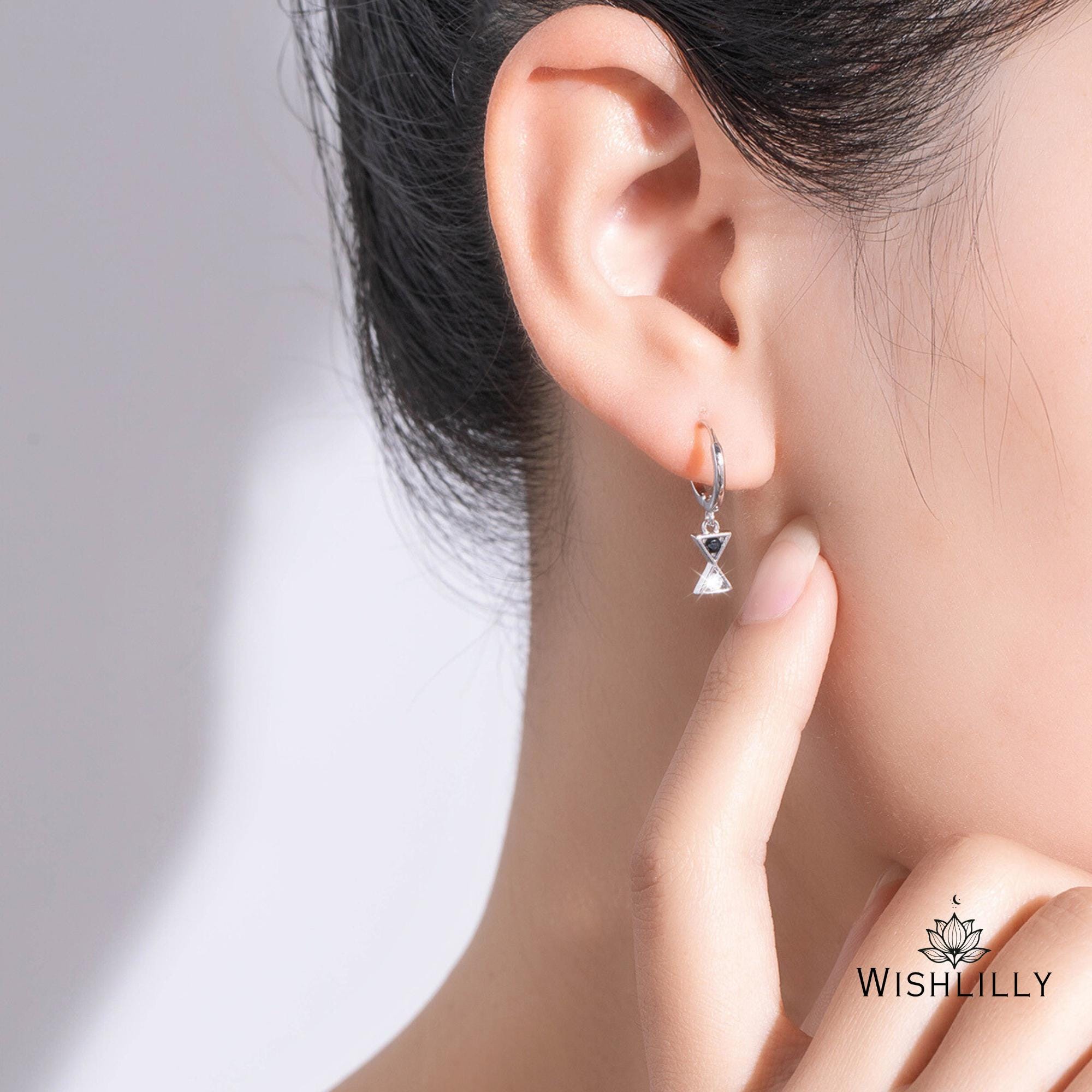 Dangling Hourglass Hoop Earrings by Wishlilly