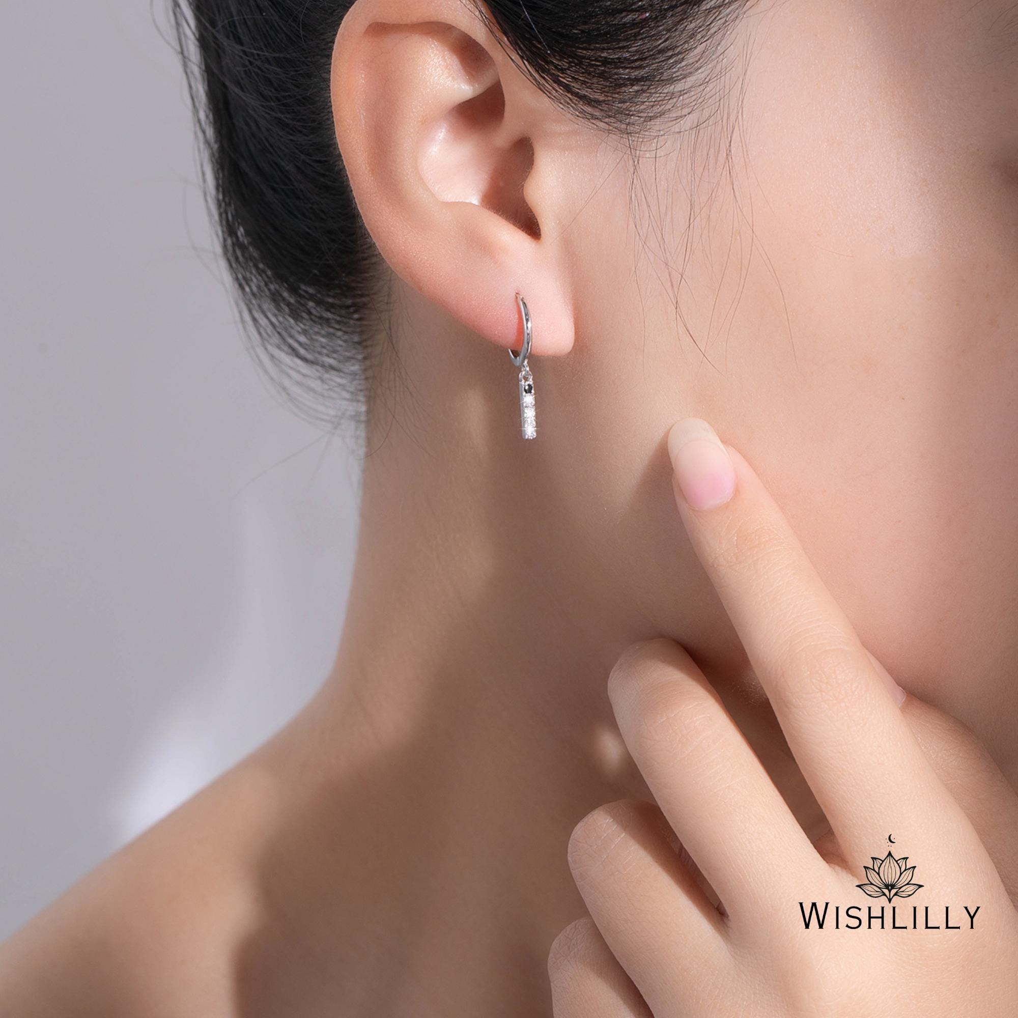 Dangling Strip Hoop Earrings by Wishlilly