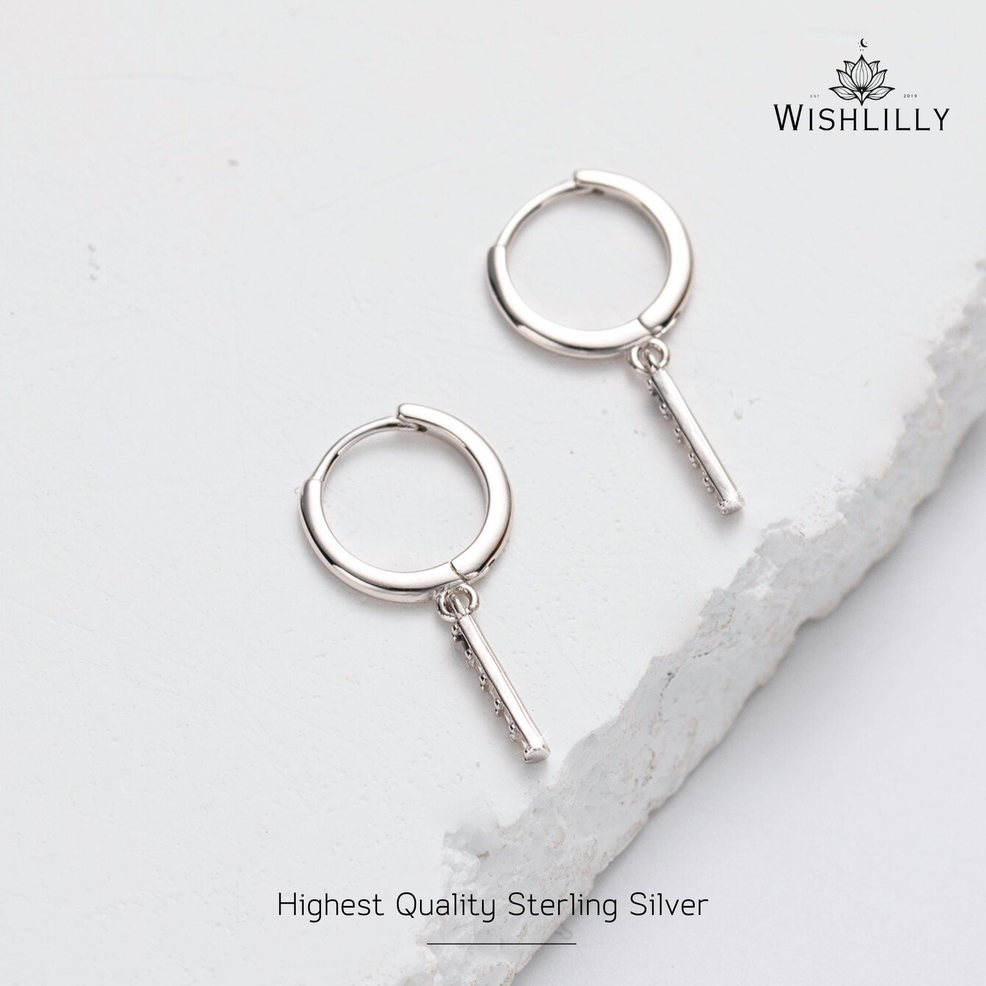 Dangling Strip Hoop Earrings by Wishlilly