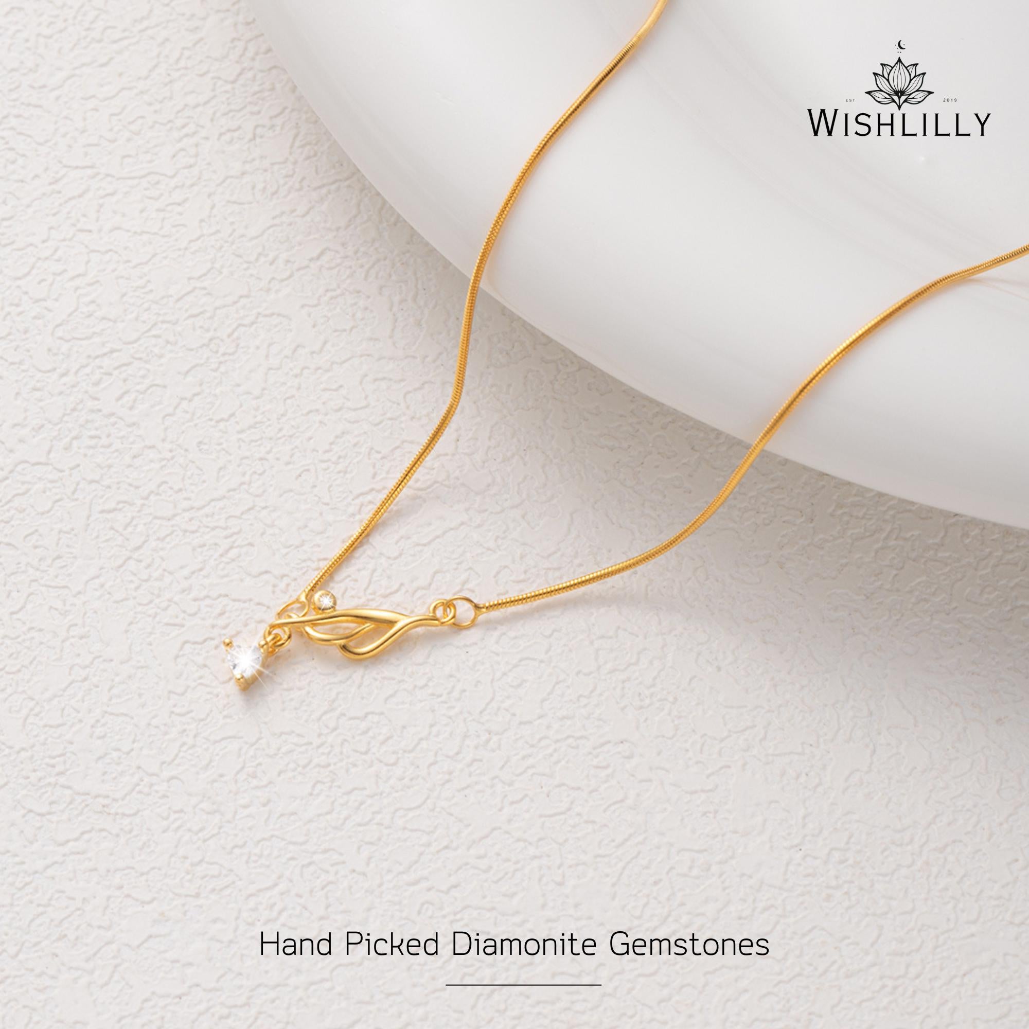 Gold Dainty Willow Necklace by Wishlilly