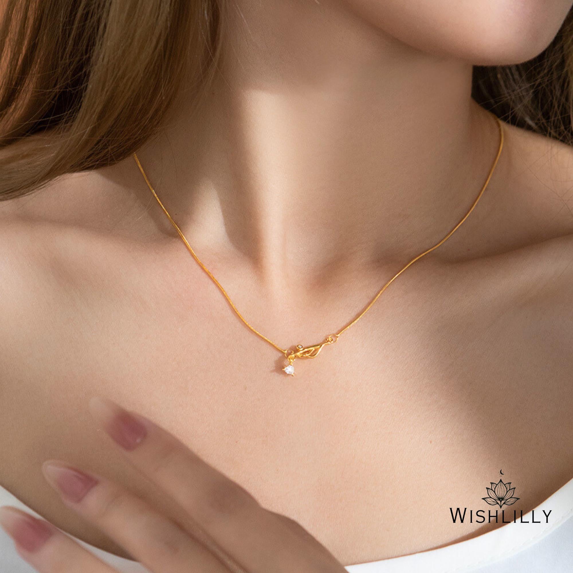 Gold Dainty Willow Necklace by Wishlilly