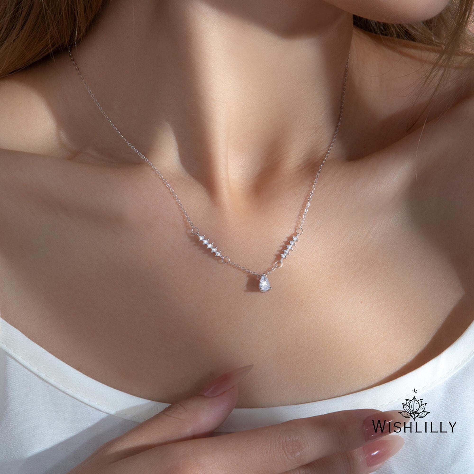 Silver Star Crystal Necklace by Wishlilly