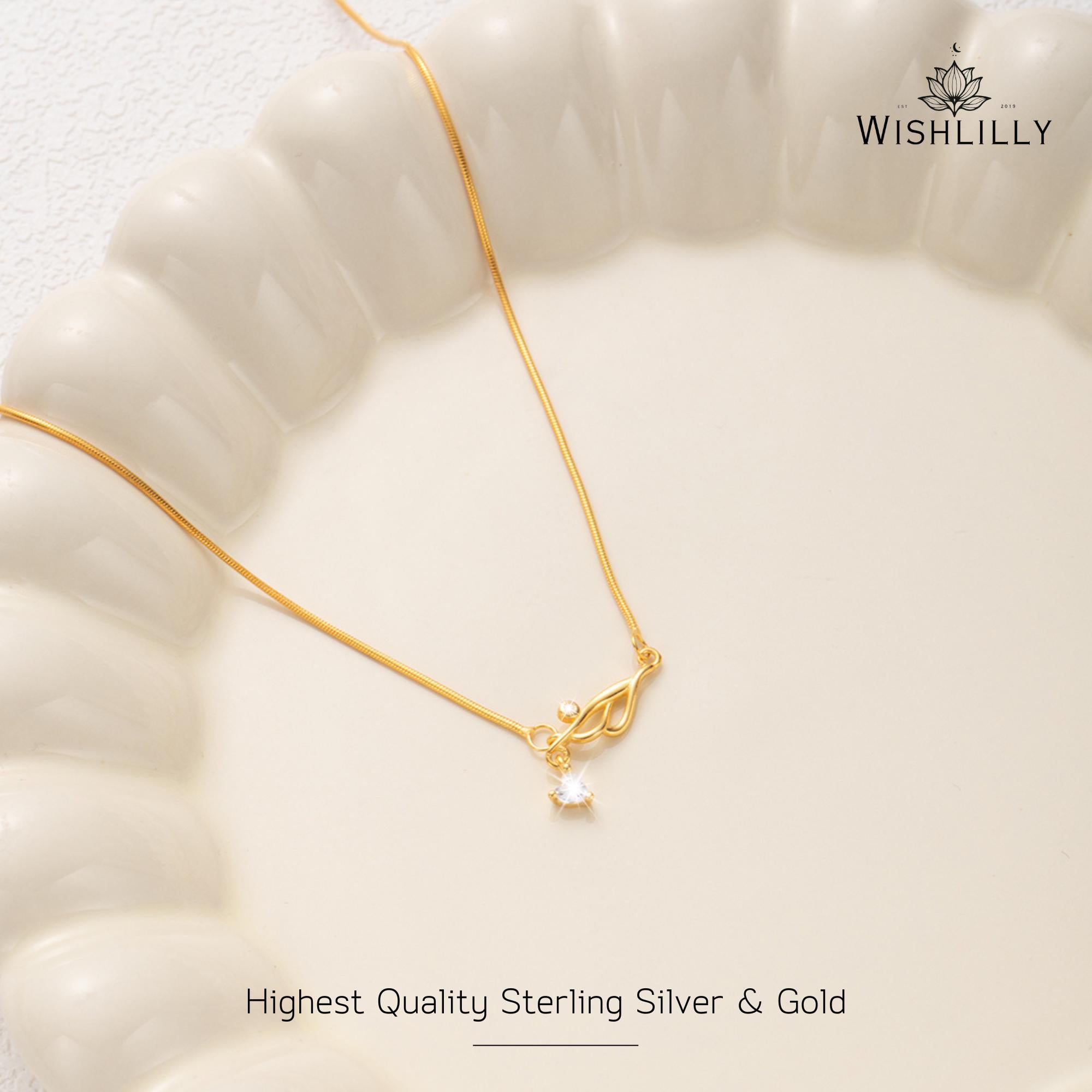 Gold Dainty Willow Necklace by Wishlilly